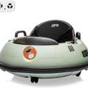 Ride On Bumper Car, 12V Electric Toddlers Car with Remote Control, Safety Belt, Music, Flashing Lights, 360 Degree Spin, Bumper Car for Toddlers,Kids,Green