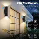4-Pack Dusk to Dawn Outdoor Wall Lights, 12W 2700K Up and Down LED Porch Lights Outdoor, Black Modern Exterior Lighting Fixtures, Waterproof Anti Rust Outside Lights for House, Patio, Door