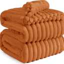 Bedsure GentleSoft Queen Blanket for Bed - Cozy Soft Fall Blankets for Women, Cute Large Fall Throws for Girls, Orange, 90x90 Inches