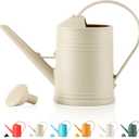 Watering Can for Indoor Plants, Flower Watering Can, Plastic Water Can for Plants with Sprinkler Head 68 oz, 1/2 Gallons (Ivory)