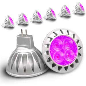 ALIDE Pink MR16 GU5.3 Led Bulbs 5W,20W 35W 50W Halogen Equivalent,12V Low Voltage MR16 Led Pink Bulbs for Halloween Outdoor Landscape Yard Garden Tree Pool Holiday Lighting,38 Deg,6 Pack