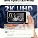 Ellie Pro Baby Monitor with Camera and Audio,5'' IPS 2K UHD Resolution,6000mAh Battery, Remote Pan-Tilt-5X Zoom, 2-Way Talk,No WiFi, Night Vision, Virtual Fence 24hr Play Back and 1000ft Range