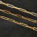 UMAOKANG 5 Meters Gold Plated Jewelry Making Chains Bulk, Stainless Steel Paperclip Necklace Chain Roll DIY Jewelry Making Supplies Bracelet Chains