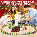 Domino Train Toys Games for Kids - Automated Dominoes-Placing Model Train for Toddlers Age 3-4 Montessori Toys for 3-4 Year Old boy (Black)