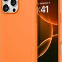 DOMAVER Case for iPhone 16 Pro 6.3'' Case Smooth Liquid Silicone Soft Gel Rubber Microfiber Lining Cushion Cover Shockproof Protective Phone Cases Compatible with iPhone 16 Pro-Orange