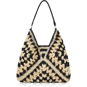 Straw Beach Bags for Women - Summer Woven Tote Bag Shoulder Handbags, Large Beach Bag for Women for Holiday