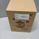 Metal Bird Feeder for Outdoors Hanging,3.0LB Seed Feeder,Easy to Fill & Clean,360 Feeding,Weatherproof Roof for Gardens and Wild Birds,Brown