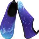 Metog Men Women Water Shoes Quick-Dry Aqua Socks Barefoot Slip-on for Beach Swim Sport Surf Yoga Exercise (8-8.5 Women/7-7.5 Men, Blue Whale)