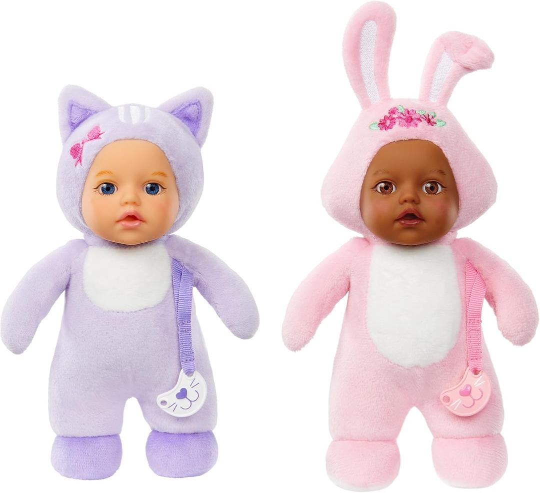 Baby Born Cozy Cuties Soft Baby Doll- Bear & Puppy 2-Pack, Plush Baby Doll for Newborn Babies Ages 0 & Up
