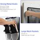 KEEPJOY Over the Door Shoe Organizer, Hanging Shoe Organizer with 4 Hooks,Door Shoe Holder with 14 Mesh Deep Pockets Closet Door Shoe Storage Bag (Grey-2Pack)