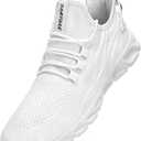 Sneakers for Men Running Casual Lightweight Tennis Shoes Walking Athletic Gym Workout Shoes Summer (9.5, White)