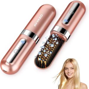 Go Brush Pro Hair Straightener Brush Upgraded Cordless Ionic Anti-Frizz Styling Brush Pro 3 Temp Settings Type-C Charging Portable Mini Straightener for All Hair Types