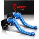 MZS Blue Motorcycle Brake Clutch Levers Short Adjustable CNC Compatible with Z900 17-24 / Z650 Z650RS EX650 ER6F 17-26 / Vulcan S 650 15-26 / KLE650 KLE 650 15-26 / KLZ1000 KLZ 1000 15-19