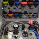 30PCS Coolant Pressure Tester & Vacuum Refill Kit,Radiator Pump Pressure Tester Kit for Automotive Cooling System Water Tank Leakage Detection (Gray)