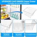 UPGRADED DA97-08692B Refrigerator Crisper Drawer Bin Compatible with Samsung Refrigerator Drawer Replacement RS25J500DSR RS25J500DSG RS25H5000SR DA97-08692A for Samsung Fridge Drawer Bottom