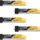 Tattu 5 Pcs 3.7V 220mAh 45C 1S LiPo Battery Pack with Ultra Micro for Blade Inductrix Tiny Whoop FPV Nano QX Nano CPX Nano CPS in The E-flite Micro Planes(5 Pcs)