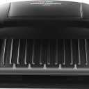 George Foreman 4-Serving Removable Plate Electric Grill and Panini Press, George Tough Non-Stick Coating, Drip Tray Catches Grease, Black
