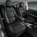 Skechers Memory Foam Leather Car Seat Covers, Air Cool Mesh Thick Seat Covers, Two Front car seat Protector, Airbag Compatible, Automotive Comfort Protection for Most Cars, Vans, Trucks, SUV (Black) (Black and Black)