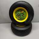 Wiltire 16x6.50-8 Tire and Wheel Assembly (2 Pack),Flat Free Lawn Mower Tires with Rim, Solid Rubber Riding Lawn Mower Tires and Wheels,3/4" Bearings (Extra 5/8" Bearings),3" Centered Hub(Yellow)
