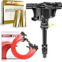 MAS Ignition Distributor and 6Pcs ACDelco Platinum Spark Plugs & Wires Compatible with Chevy GMC 4.3L V6 Vortec OEM #12570426 1103417 1104078 1103976 1103917 12598210 01104078 93441559