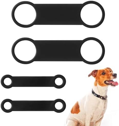 8 Pack Slide on Dog Tag Replacement Rubber Dog Tag Holder for Pet Collar, Silicone Elastic Dogs Tags Holder Rubber Band Replacement 2 Sizes Pet Name ID Tags for Small Dogs Cat Puppy Kitten Collar