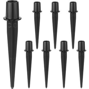 QWORK Metal Stakes Solar Lights Replacement Spike, 8 Pack Reinforced Ground Stakes, Replacement Nails for Garden Lights Landscape Pathway Patio Lamps Pole, 0.78x5.36 inches Outdoor Ground Stake