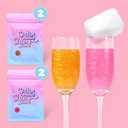 Cotton Candy Glitter Bomb for Drinks, 4 pc Pink Drink Glitter Strawberry Flavor & Gold Glitter Pineapple Flavor, Edible Glitter for Cocktails Sparkling Beverages, Birthday Party Decoration Wedding Supplies