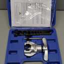 CARVALAX 45° Eccentric Flaring Tool Kit for Copper, Brass, and Aluminum Tubing, Single Flaring Bar with 7 Dies (5mm to 19 mm), for HVAC, Refrigeration,and Brake Lines, Heavy Duty with Case (Metric)