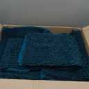 Muddy Mat Pack of 3 Highly Absorbent Microfiber Dog Door Mat and Pet Rug, Non Slip Thick Washable Area Mat Soft Chenille for Kitchen Bathroom Bedroom and Outdoor - Atlantic Blue Small, Medium & Large