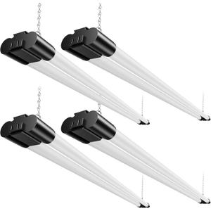 T5 LED Shop Light, 4FT 4500LM Garage Lighting, 45W (150W Equivalent), 6500K Linkable Integrated Light Fixture with ON/OFF Switch, Hanging or Ceiling Mount Bright White Light for Workshop (4 Pack)