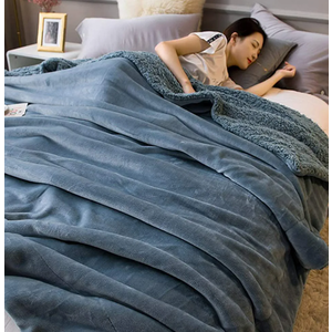 Lamb Wool Blanket, Double-layer Thick Solid Color Milk Velvet Multifunctional Single Sofa Cover Blanket Gift Blanket 90"×94"