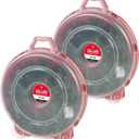 IRIS USA 24" Wreath Storage Container With Latches and Handle, 2 Pack, For Holiday Garland/Wreath, Holiday Decorations, and Heavy Duty, Portable, High Protection, and Space Saving Storage, Clear/Red