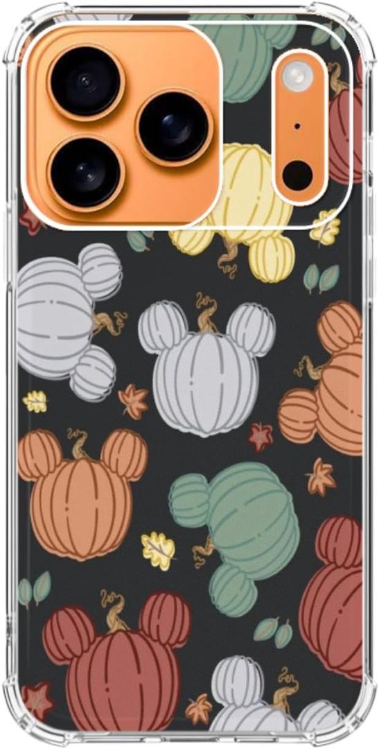 Liehad Cute Halloween Pumpkin Phone Case Compatible with iPhone 17 Pro Max, Trippy Hippie Color Pumpkins Phone Cover, Soft Shockproof Protective TPU Case