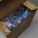 XunYee 137 Pcs 5 Styles Christmas Poinsettia Glitter Flowers 3 Styles Hollow Out Butterfly Artificial Berries Kit with Clips, Stems and 32.8 ft Ribbon for Xmas Tree Ornaments Home Decor(Blue)