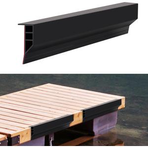 Gaahing Heavy-Duty Boat Dock Side Bumper, Full Face Dock Edging Guard for Piling and Pier Protection, Includes Mounting Screws and Adhesive (Black, 10pcs x 19.7")