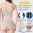 ChongErfei 3 in 1 Postpartum Support - Recovery Belly/waist/pelvis Belt Shapewear Slimming Girdle, Beige, For Posture Correction, Large