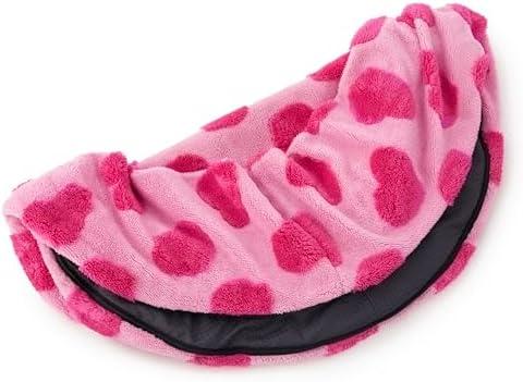 Lesure Donut Dog Bed Cover Medium Washable Replacement Cover Jacquard Shaggy Plush for Cute Pet Cat Mat 30x30x8 Inches, Tickled Pink