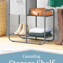 Whitmor Cascading Storage Shelf Closet Organizer, Gray