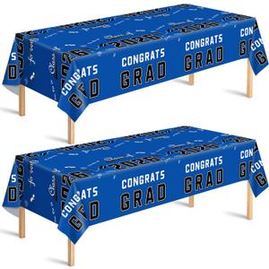 5 x OHOME Graduation Decorations 2026 - Class of 2026 - Plastic Blue Tablecloth for Graduation Party Decorations - Class of 2026 Decorations Party Favors Supplies Banner,2 Pack
