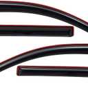 Lightronic Extra Durable Clip-on in-Channel Auto Vent Window Visor, Fits 2014-2023 Jeep Cherokee, UV Protection Rain Guard, Original Wind Deflector, No-Drill Easy Install, Dark Smoke, 4-Pcs