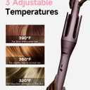 3 in 1 Automatic Curling Iron, Hair Curlers with 3 Curling Barrels (1" - 1.25" - 1.5"), Rotating Curling Iron with 3 Temp, 2-Way Rotation, 10S Fast Heating, Anti-Scald, Dual Voltage, Pink
