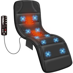 CILI Massage Mat Full Body, Massager Chair Pad,10 Vibration Motors & 5 Massage Modes, Back Massager for Bed, Massage Mattress Pad for Back, Heating Pad with Auto Shut Off (Classic Black)