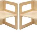 FUNLIO Height Adjustable Montessori Weaning Chair for Age 1-3, Quality Solid Wooden Chair, for Eating/Reading/Playing,Montessori Furniture with CPC Certified - Natural2pcs
