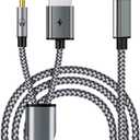 USB C to 3.5mm Aux Audio Cable, 2 in 1 USB C to 3.5mm Car Stereo Aux Headset Jack Cable with PD 18W USB C Charging Compatible with iPhone 17/16/16e/15 Plus/Pro Max/Air, Galaxy S25/S24/S23, Pixel 9/8