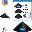Squirrel Baffle for Bird Feeder Pole, Squirrel Guard with Mounting Bracket, Spring-Supported and Spiked Edge, for 1x1 Post, 19-Inch, Black