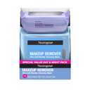 Neutrogena Day & Night Facial Cleansing Wipes, Makeup Remover Face Cleansing Towelettes & Night Calming Facial Cloths, 100% Plant Based Fibers Wipe Away Dirt & Oil, (3 Packs of 25)