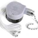 Ceiling Fan Switch Zing Ear ZE-208D 3 Speed 5-8 Wire Pull Chain Switch Speed Control Switch with Pulling String, Nickel
