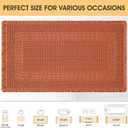 Upgrade Waffle Bath Mat, Boho Bathroom Rugs Absorbent Non Slip, Ultra Soft Bathroom Mat, Machine Washable Knit Bath Rugs with Tassels for Bathroom, Bedroom, Kitchen,Shower,Tub, 36"x24", Burnt Orange