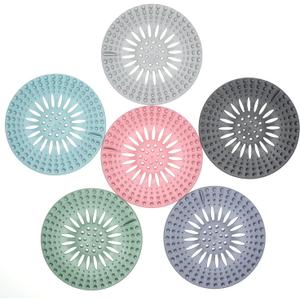 6 Pack Hair Catcher Shower Drain Cover - Rubber Drain Hair Catcher Stopper, Bathtub & Sink Strainer, Universal Fit Slotted Shower Drain Protector for Hair Clog Prevention