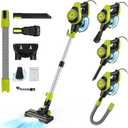 Intercleaner 23Ft Corded Vacuum Cleaner,2 Operation Mode Powerful Suction Stick,19''-30'' Adjustable Tube Handheld Vac for Hard Floors Carpets Pet Hair,Wall Mount Storage (Green)